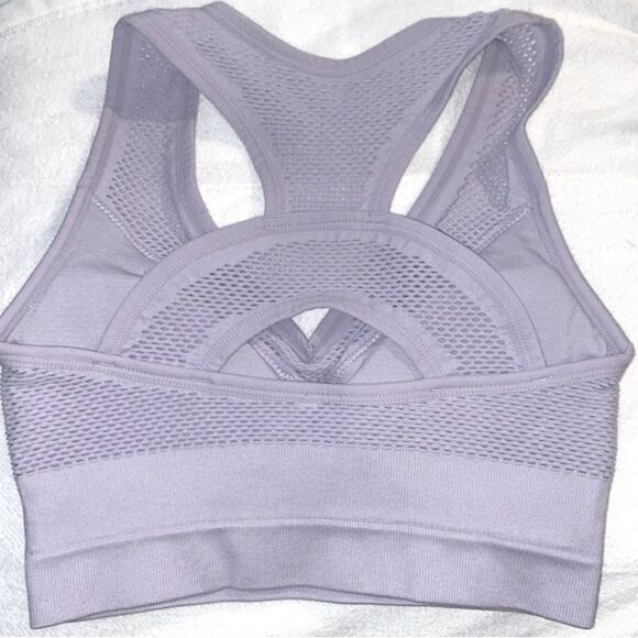 New Balance Wm’s Sz Small Lilac Mesh Removable Cups Razorback Sports Bra - Picture 2 of 4
